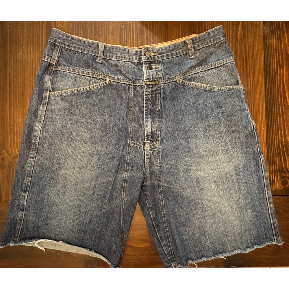 Marithe Francois Girbaud Mens 40 Mid Wash Denim Cut Off Shorts Baggy Vintage 90s